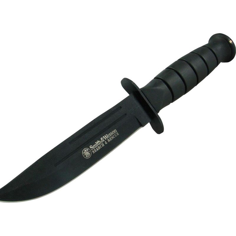 Smith & Wesson Search & Rescue Fixed Blade Tactical Knife on a white background.