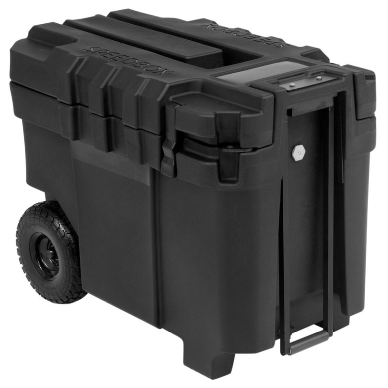 A Speedbox Endurance-40 Military-Grade Wheeled Cooler on white background.