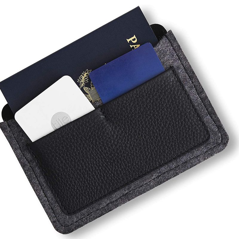 Cardholder with passport and cards.