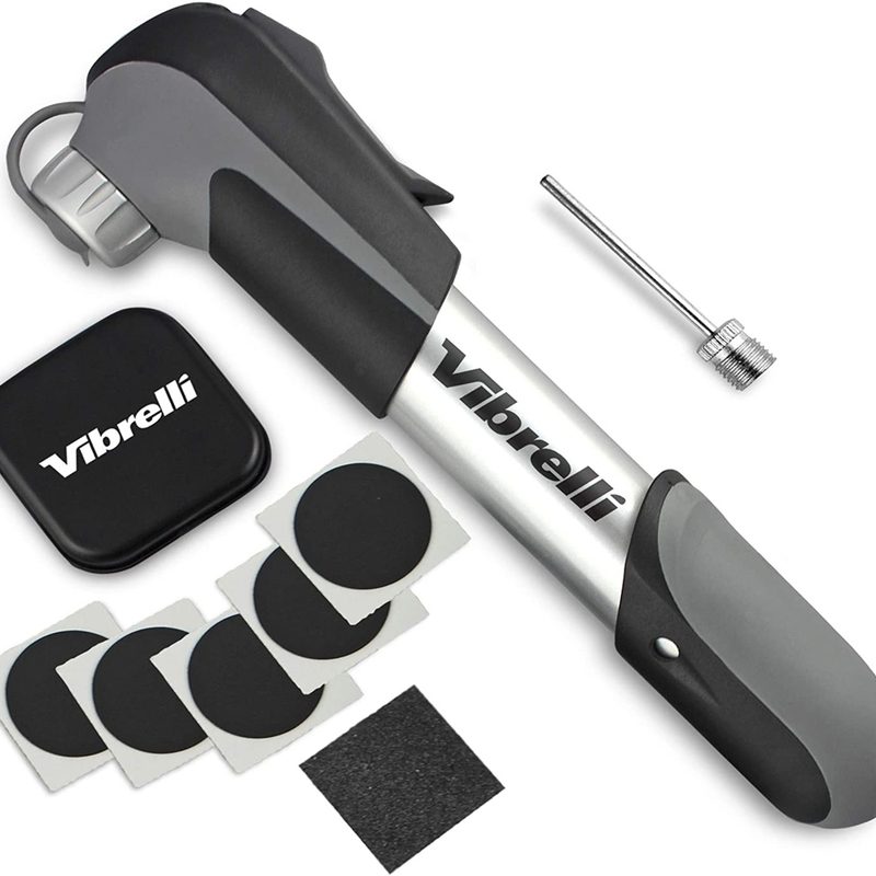 Vibrelli mini bike pump and glueless puncture repair kit