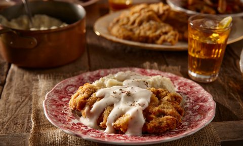 Homemade chicken fried steak dinner