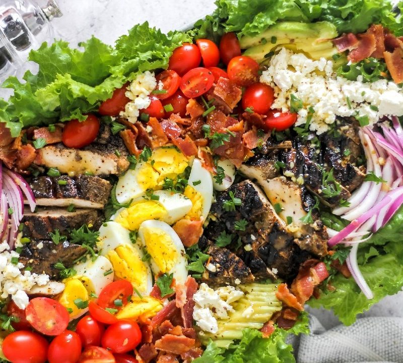 Jerk chicken Cobb salad