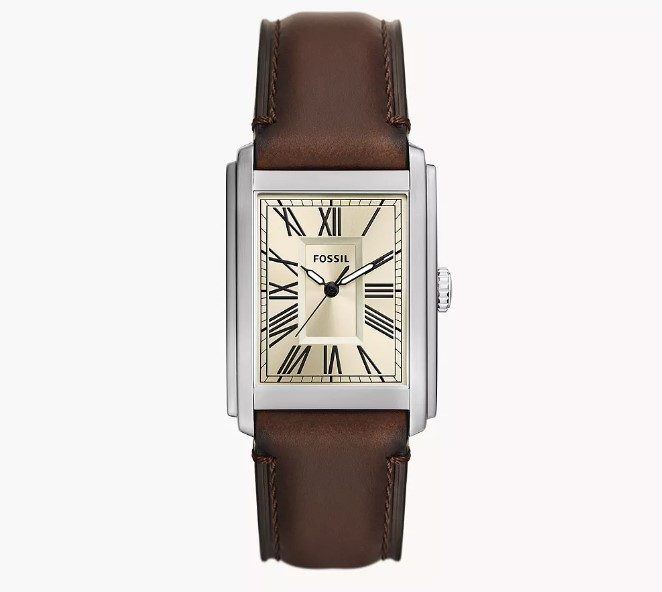 Fossil Carraway Three-Hand Leather Watch