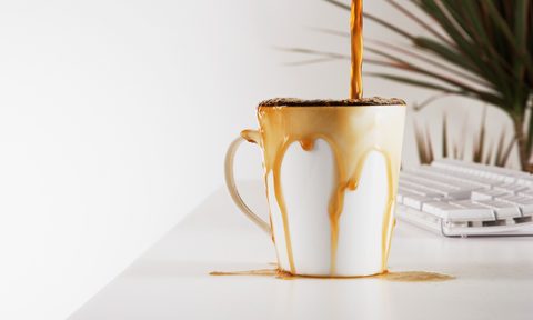 Coffee pouring over the sides