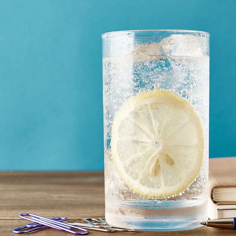 Sparkling water in glass