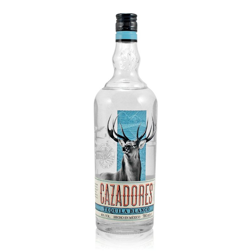 Bottle of Cazadores Tequila Blanco displayed on a white background.