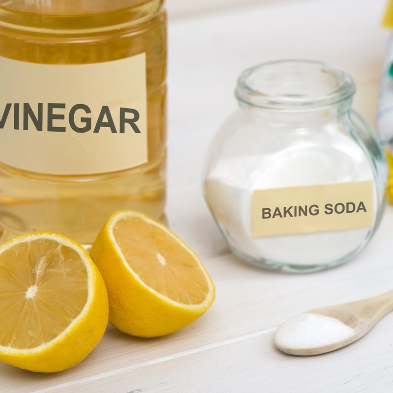 Vinegar and baking soda for cleaning