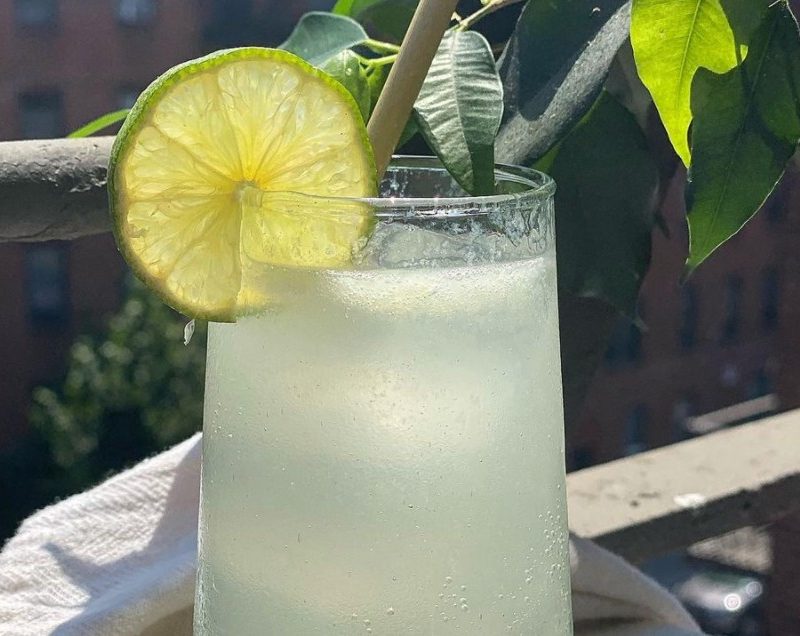 A refreshing glass of Gin Rickey cocktail