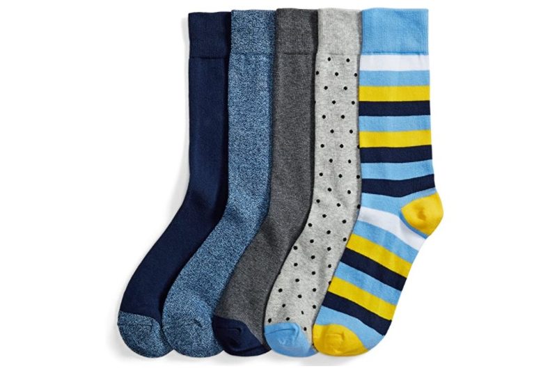 Various designs of Goodthreads Patterned Socks lined up.