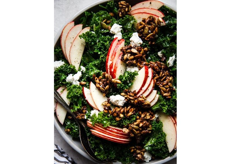 Kale apple goat cheese salad