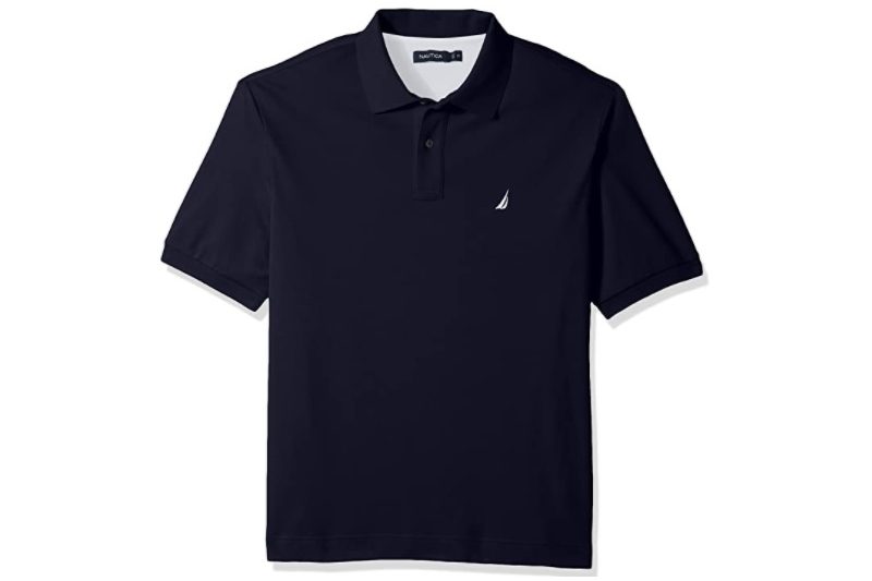 Dark Nautica Cotton Polo Shirt on a white backdrop.