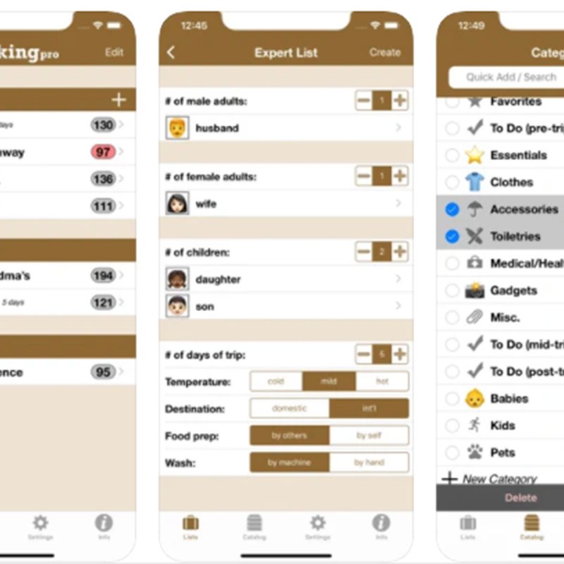 The packing app Packing Pro.