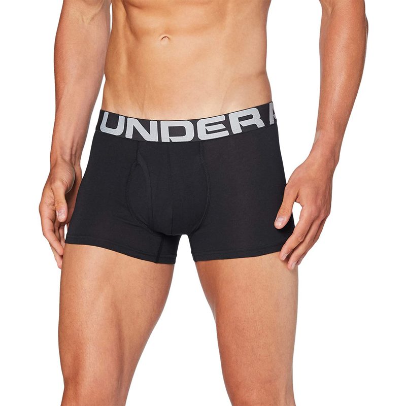UnderAmour Charged Cotton Boxerjock in black.