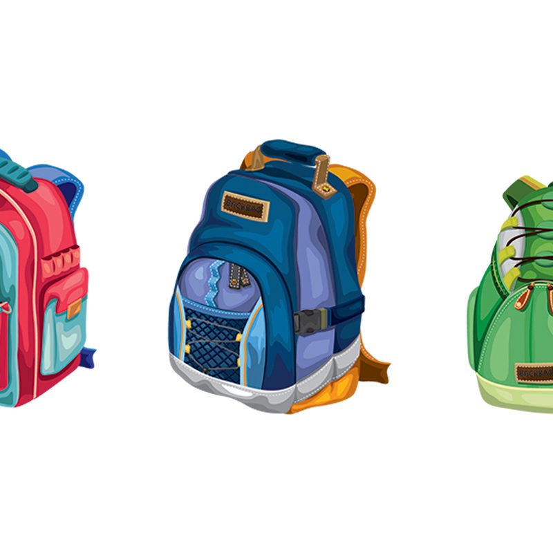 Illustration of three kinds of zipper backpacks