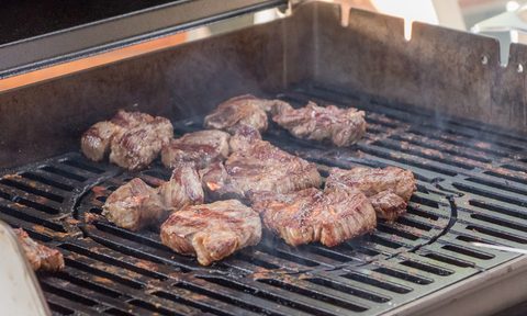 Grill barbecue gourmet filet entrecote steaks at summer party