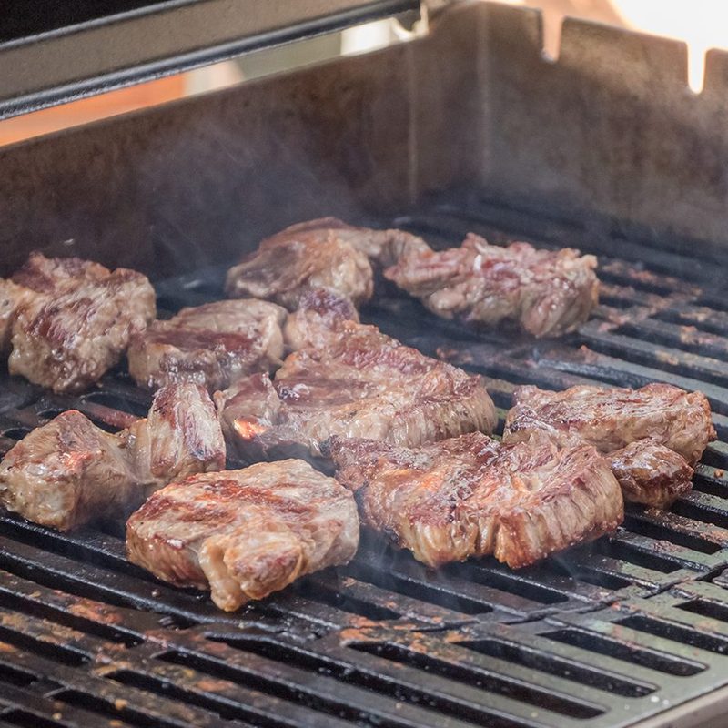 Grill barbecue gourmet filet entrecote steaks at summer party
