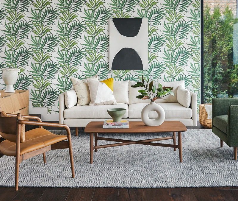 tropical themed living set from article.
