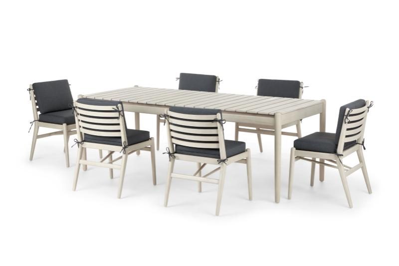 Article Lagora Dining Set in white and grey colorwave.