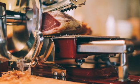Meat slicer with prosciutto