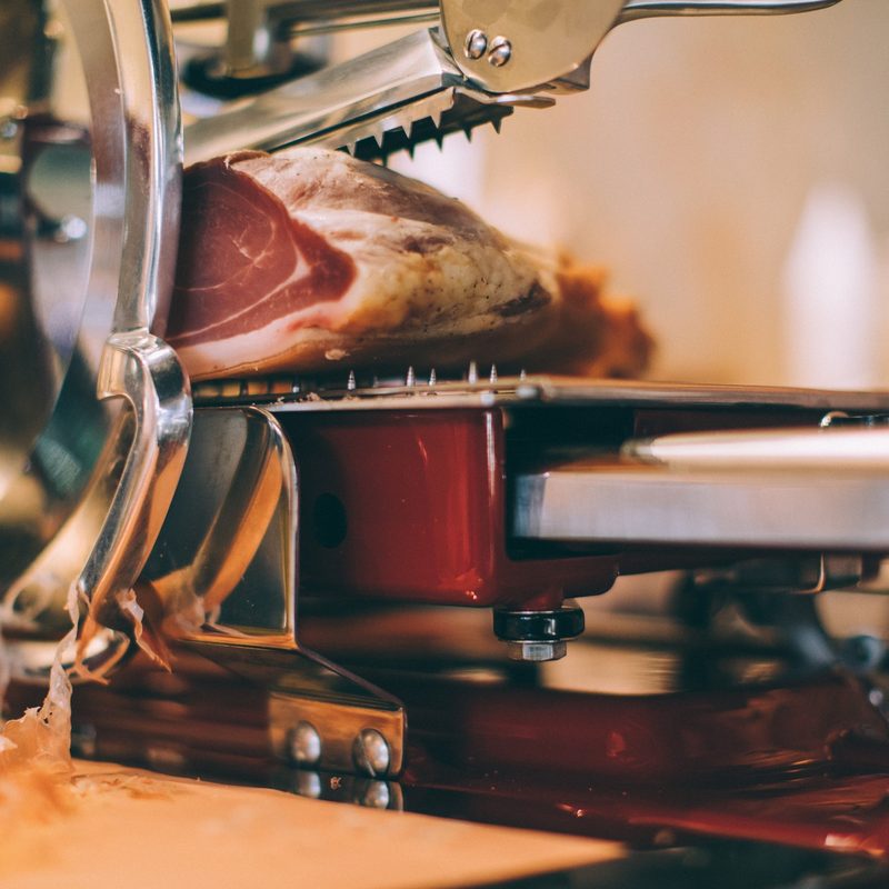 Meat slicer with prosciutto