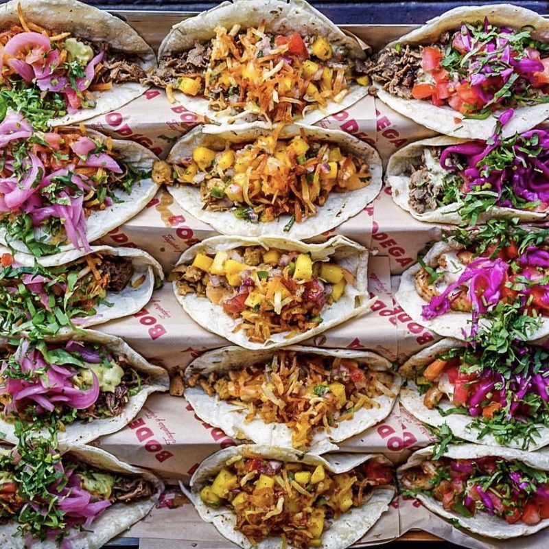 Bodega Taqueria y Tequila, tray of tacos