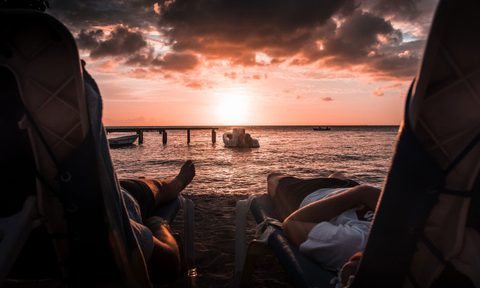 On the beach in Curacao