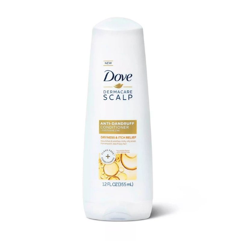Dove dryness and itch relief conditioner bottle. 