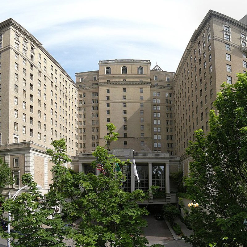 The building of Fairmount Olympic Hotel.