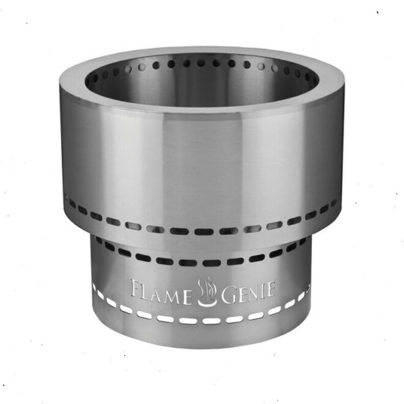 FlameGenie Wood Pellet Fire Pit Stainless Steel.