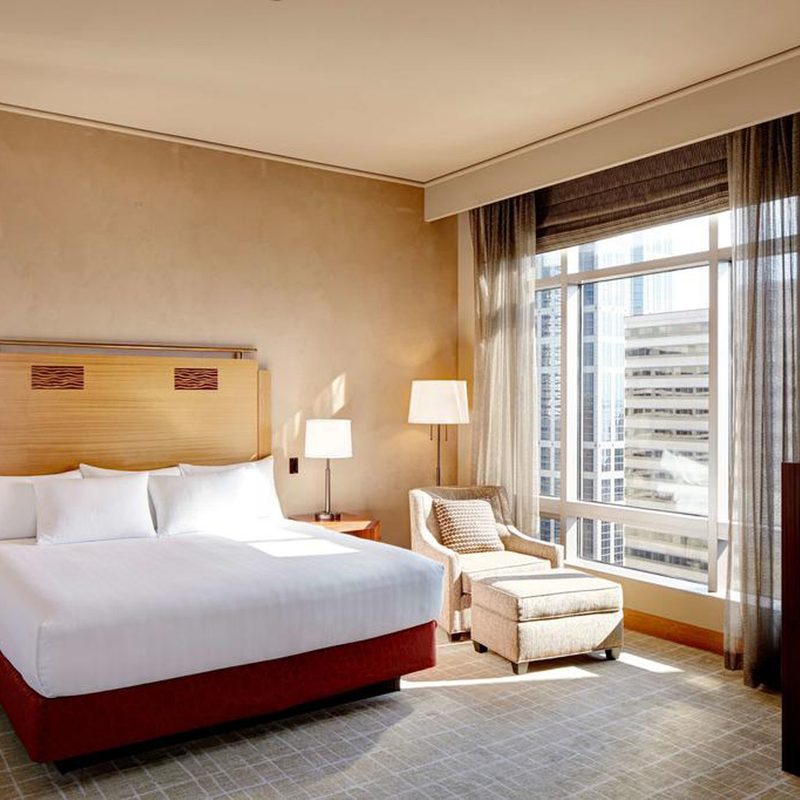 Inside a room in Grand Hyatt Seattle.