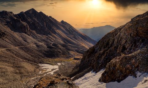 Sunset at the Continental Divide in Colorado Rocky Mountains