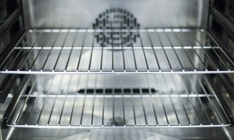 Inside of a modern empty oven