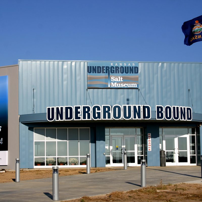The front view of the Kansas Underground Salt Museum.