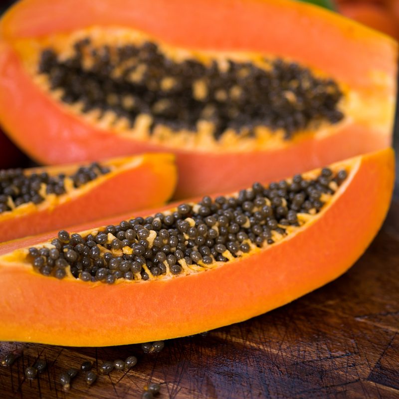 Sliced papaya