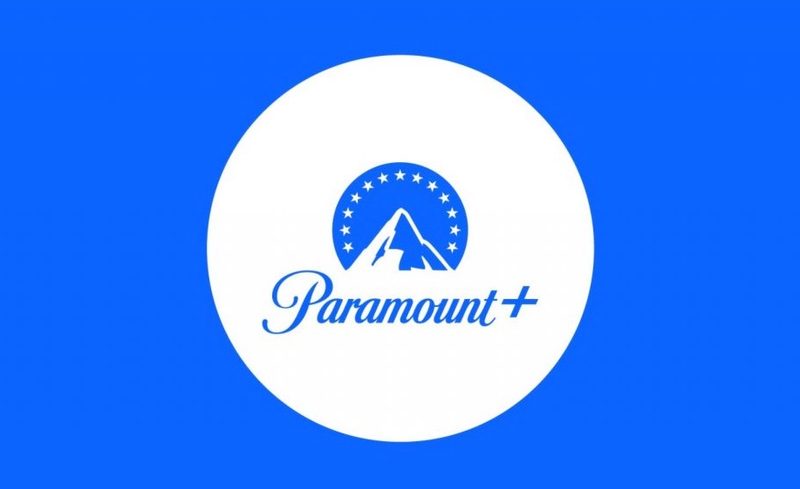 The Paramount Plus logo on a bright blue background.