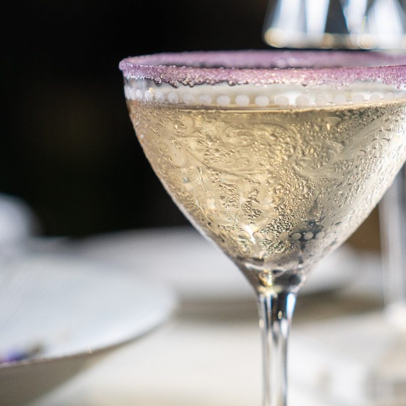 A close-up of Royal Dog cocktail on a dining table