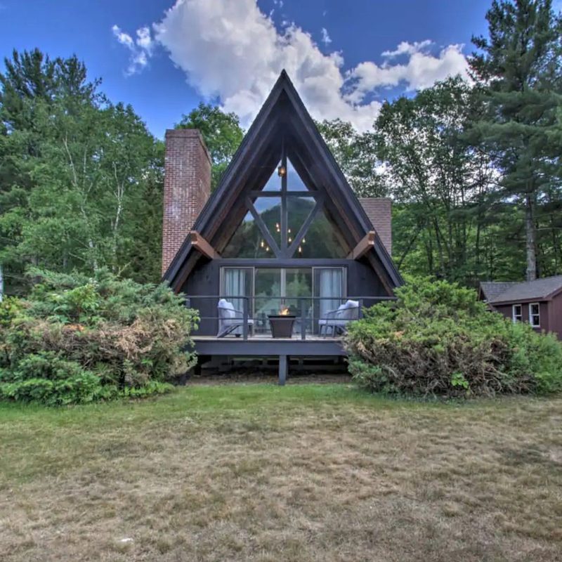 Saco River A-Frame Cabin Rental in Bartlett, New Hampshire