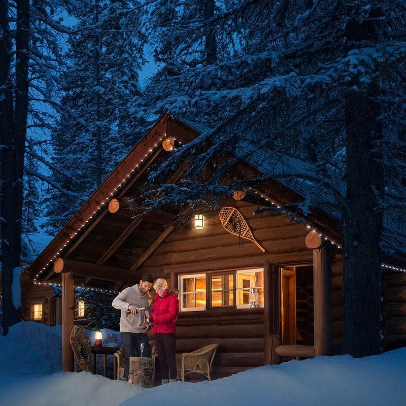 log cabin just outside of Banff