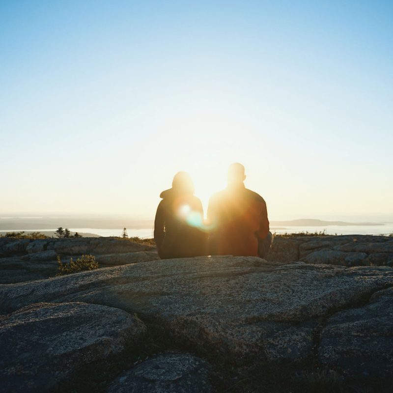 Sunset on Cadillac Mountain in Acadia National Park, Maine