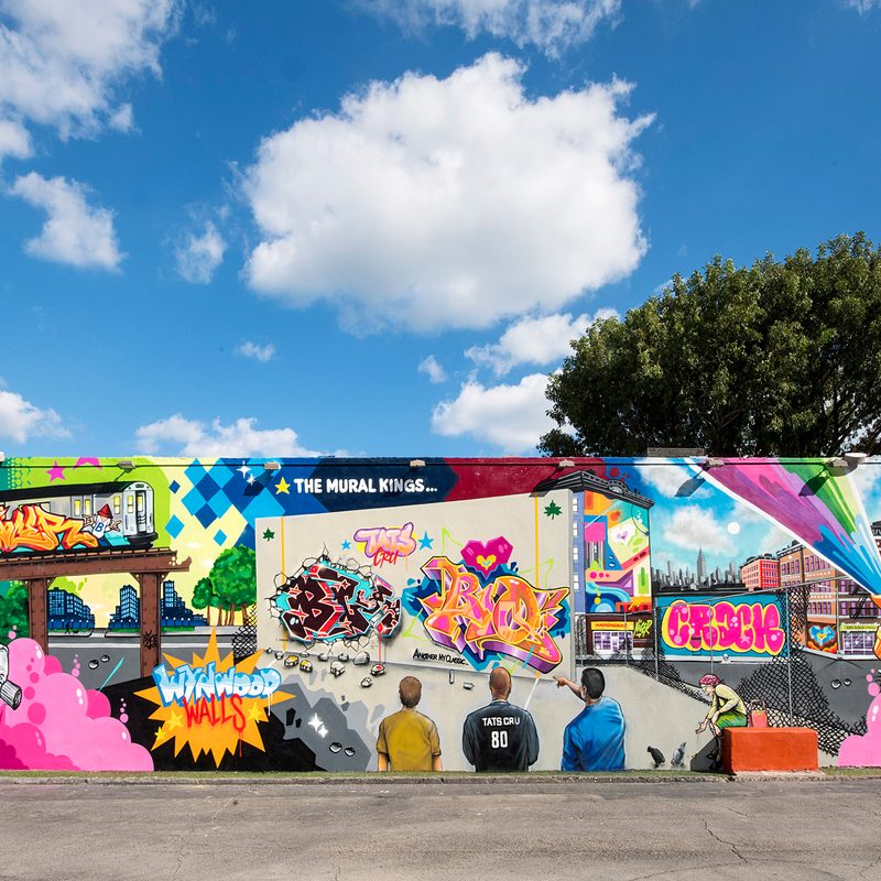 Tats Cru painting at Wynwood Walls 2019, in Miami, USA