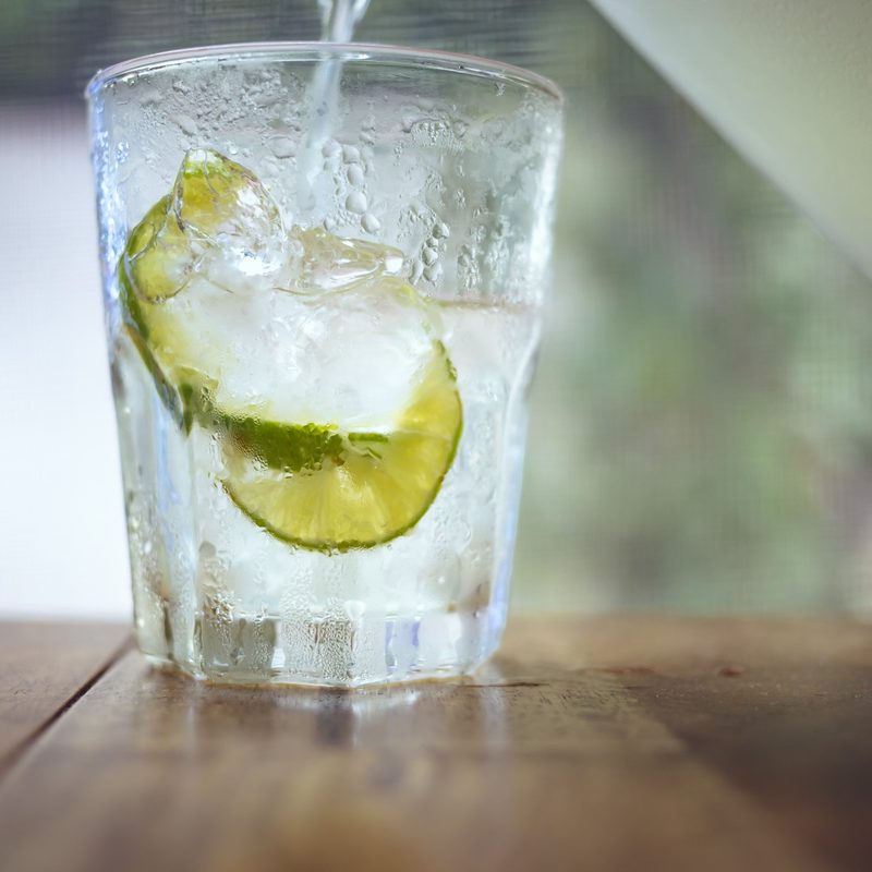 Tonic water in a glass