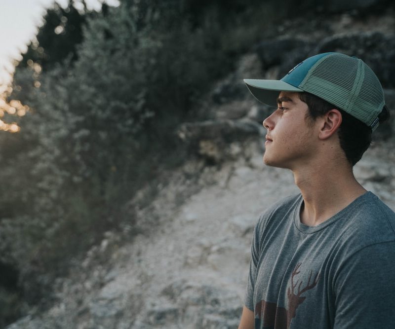 Man in a trucker hat