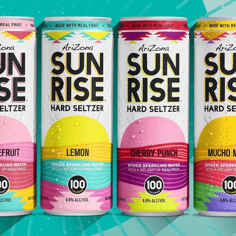 Various flavors of AriZona SunRise Hard Seltzer.