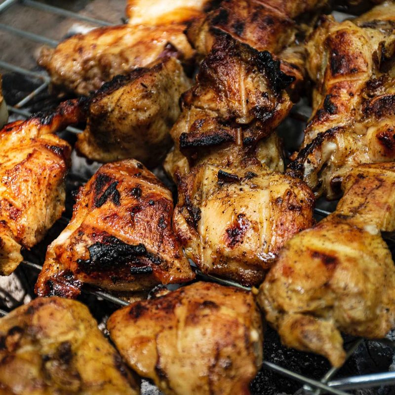 Barbecued chicken on the grill