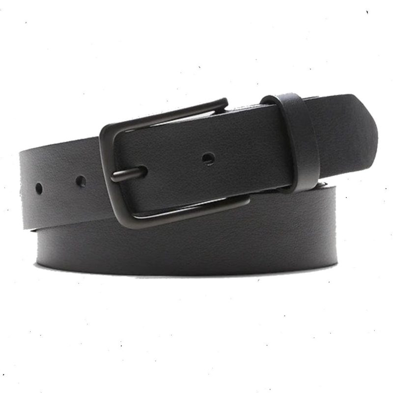 Banana Republic Factory Black Denim Belt on a white backdrop.