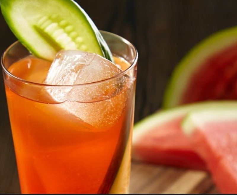 A glass of Block Party Cocktail.