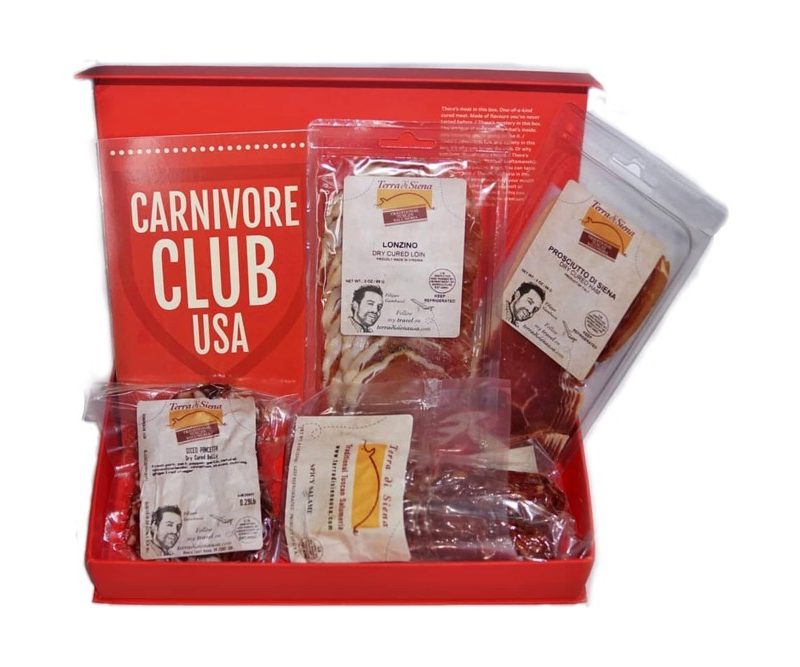 The contents of the Carnivore Club Subscription Box.