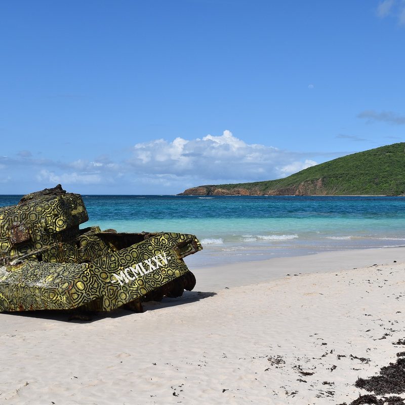 Looking toward the water from Culebra Island, Puerto Rico.