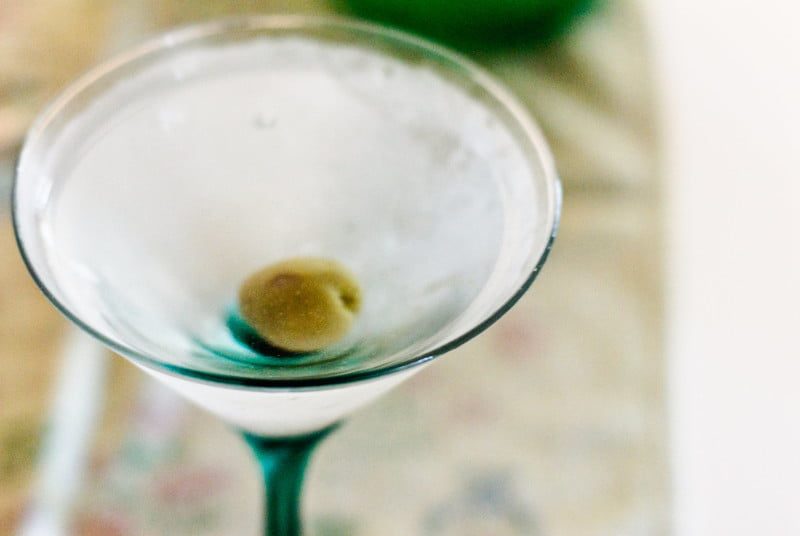 Martini with an olive