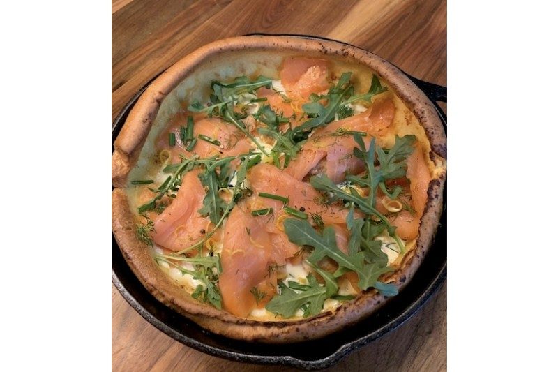 Smoked salmon Dutch baby